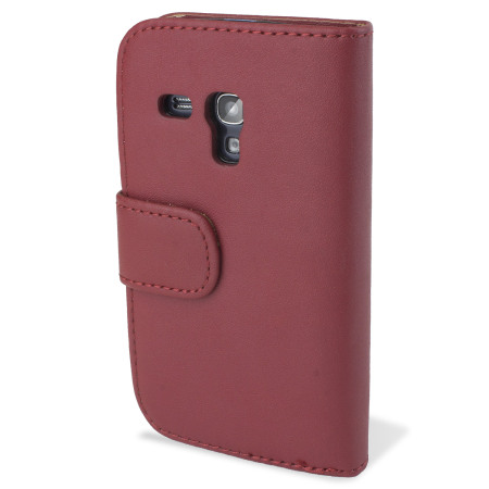 Encase Samsung Galaxy S3 Mini Leather-Style Wallet Case - Red
