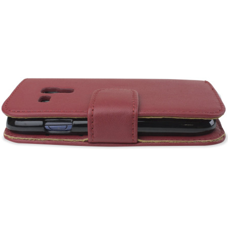 Encase Samsung Galaxy S3 Mini Leather-Style Wallet Case - Red
