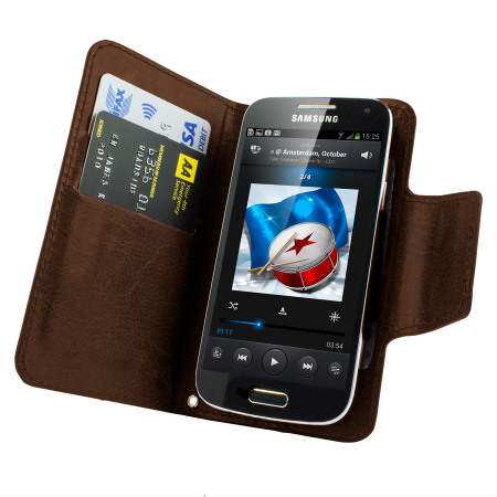 Encase Rotating 4 Inch Leather-Style Universal Phone Fodral - Brun