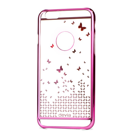 Butterfly iPhone 6S / 6 Shell Case - Rose Pink / Clear