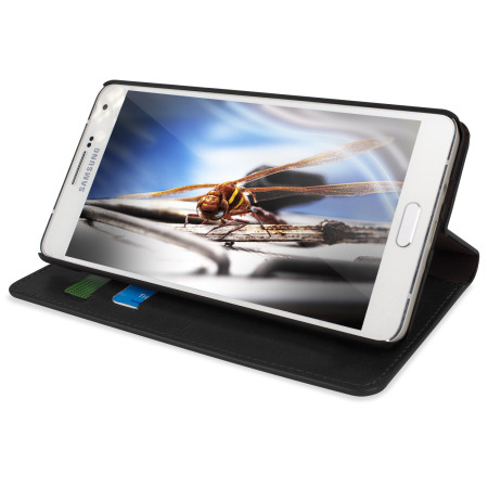 Housse Samsung Galaxy A7 2015 Encase Portefeuille Style Cuir – Noire