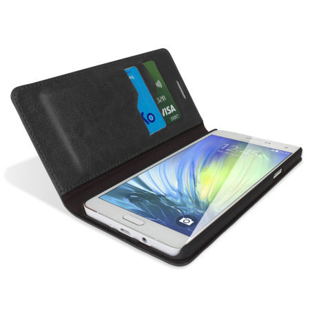 Encase leren -Style Samsung Galaxy A7 Wallet Case - Zwart 