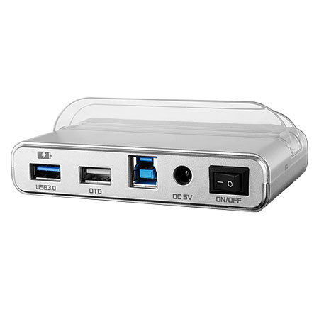 UNITEK All-in-One 3-Port USB 3.0 Hub with Smartphone Stand and OTG