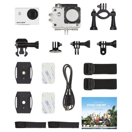 Kitvision Escape 5 HD Action Wifi Fotocamera Impermeabile Nero con accessori da viaggio 