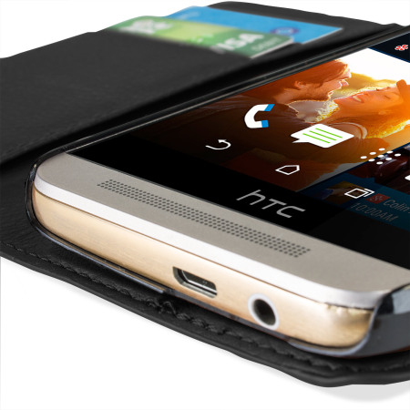 Funda HTC One M9 Olixar Tipo Cartera Estilo Cuero - Negra