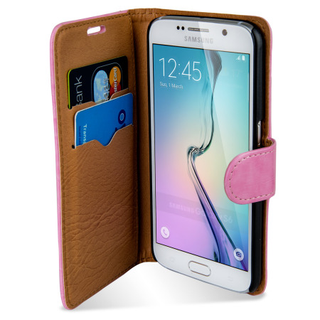 Funda Samsung Galaxy S6 Olixar Tipo Cartera Estilo Cuero - Marrón