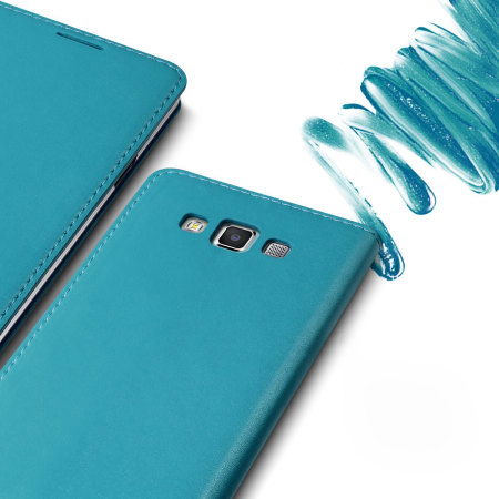 Housse Samsung Galaxy A7 2015 Verus Crayon Style Cuir - Bleue