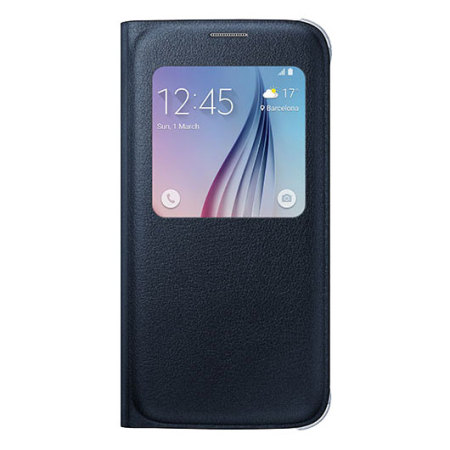 Official Samsung Galaxy S6 S View Premium Cover Case - Blue and Black