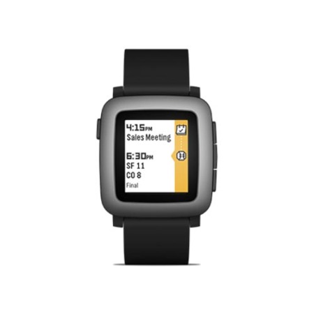 Pebble Time Smartwatch pour Appareils iOS et Android - Noire