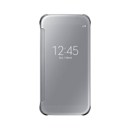 Funda Oficial Samsung Galaxy S6 Clear View Cover- Plata
