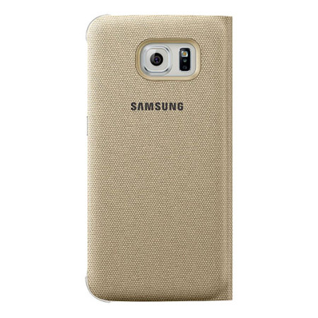 Officiële Samsung Galaxy S6 S View Fabric Premium Cover Case - Goud