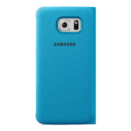 Official Samsung Galaxy S6 S View Fabric Premium Cover Case - Blue