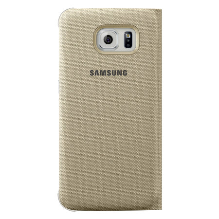 Original Galaxy S6 Tasche Flip Wallet Fabric Cover in Gold