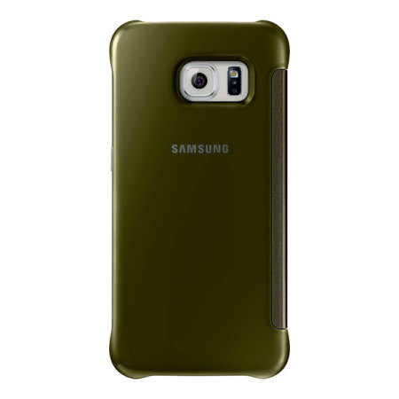 Officiellt Samsung Galaxy S6 Edge Clear View Cover Skal- Guld