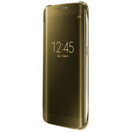 Verplicht zegevierend Rally Officiële Samsung Galaxy S6 Edge Clear View Cover - Goud