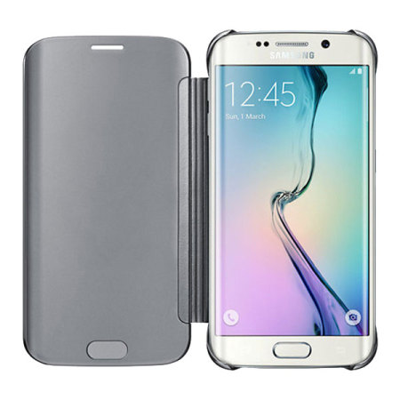 Clear View Cover Samsung Galaxy S6 Edge Officielle – Argent