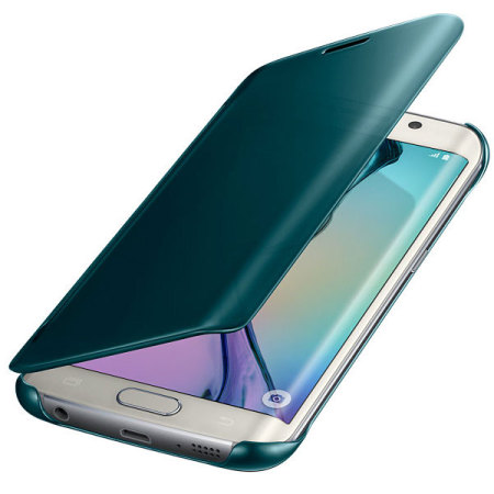 Official Samsung Galaxy S6 Edge Clear View Cover Case - Green