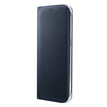 Officiellt Samsung Galaxy S6 Edge Plånboksboksfodral i kostläder - Blå