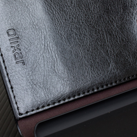 Olixar Leather-Style Sony Xperia Z3+ Suojakotelo - Musta
