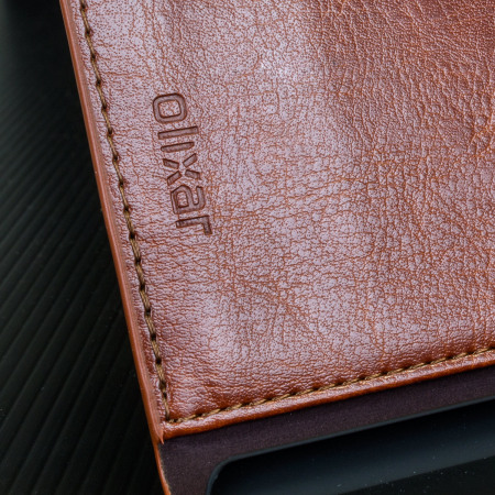 Olixar Leather-Style Sony Xperia Z3+ Wallet Stand Case - Light Brown