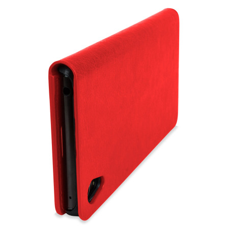Olixar Leather-Style Sony Xperia Z3+ Lommebok Deksel - Rød