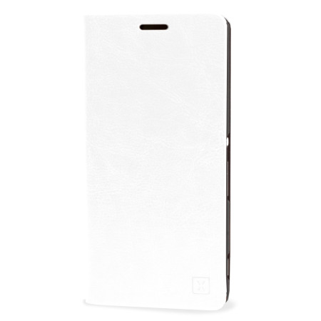 Funda Sony Xperia Z3+ Olixar Tipo Cartera Estilo Cuero - Blanca