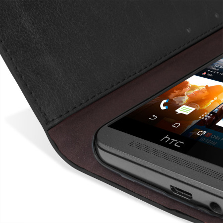 Olixar Leather-Style HTC One M9 Suojakotelo - Musta