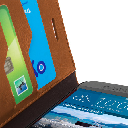 Olixar Wallet and Stand HTC One M9 Tasche in Light Braun