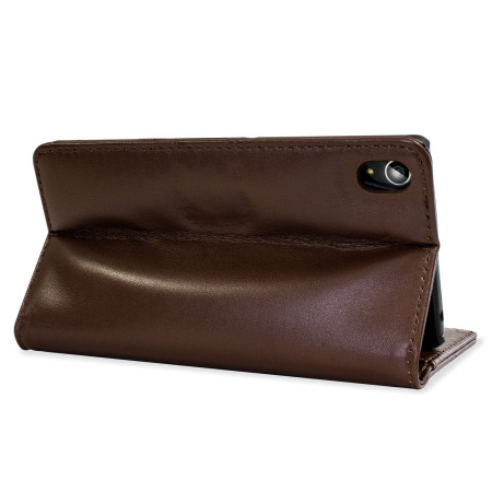 Olixar Sony Xperia Z3+ Genuine Leather Wallet Case - Bruin 