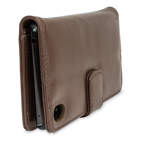 Olixar Sony Xperia Z3+ Genuine Leather Wallet Case - Brown