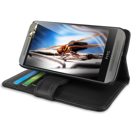 Olixar HTC One M9 Ledertasche Wallet in Schwarz