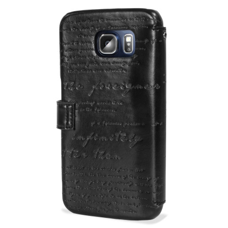 Zenus Lettering Diary Samsung Galaxy S6 Wallet Case - Black