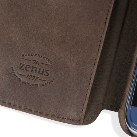 Zenus Vintage Diary Samsung Galaxy S6 Tasche in Dulnkel Braun