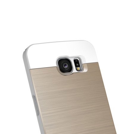 Obliq Slim Meta Samsung Galaxy S6 Case - White Champagne Gold
