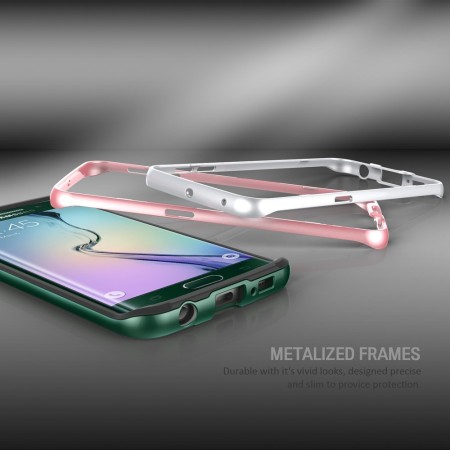 Obliq Dual Poly Samsung Galaxy S6 Edge Bumper Case - White, Pink, Mint