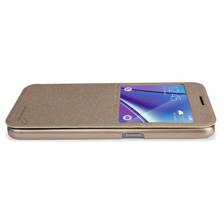 Housse Samsung Galaxy S6 Big View Sparkle Nillkin - Or