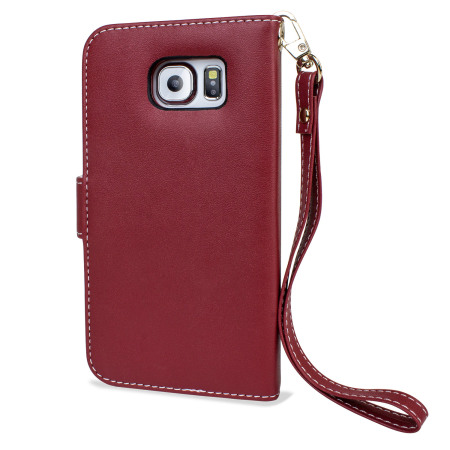 Olixar Samsung Galaxy S6 Tasche im Brieftaschen Design in Floral Rot