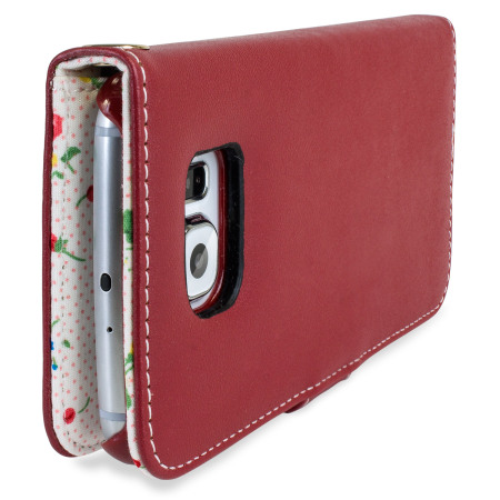 Olixar Leather-Style Samsung Galaxy S6 Lommebok Deksel -  Rød