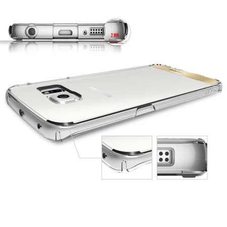 Obliq Naked Shield Samsung Galaxy S6 Edge Skal - Klar / Guld