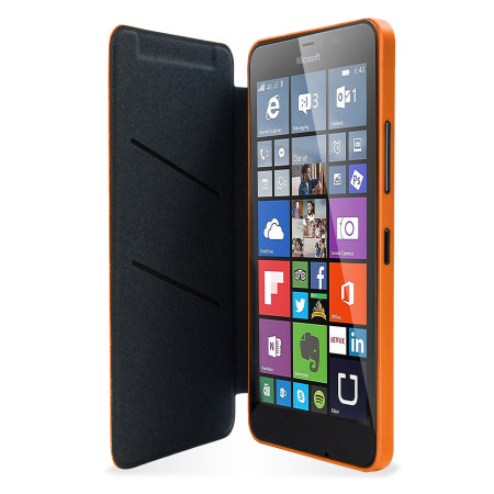 Windows Phone Case Official Microsoft Lumia 640 XL Wallet Cover Case - Orange