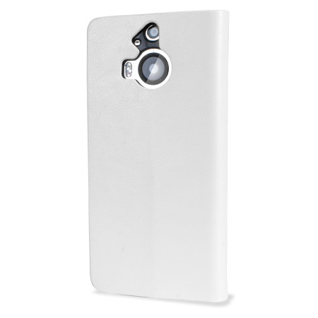 Olixar Leren-Stijl HTC One M9 Plus Wallet Stand Case - Wit