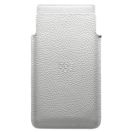 Official Blackberry Leap Leather Pocket Case Cover - White