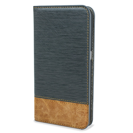 Housse Portefeuille Samsung Galaxy S6 Olixar Bi-matière – Bleue Chinée