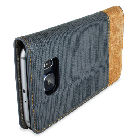 Olixar Premium Fabric Samsung Galaxy S6 Wallet Case - Light Blue