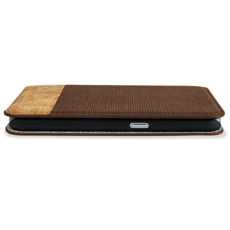 Olixar Premium Fabric Samsung Galaxy S6 Wallet Case - Dark Brown