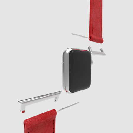 Adaptateur de Bracelet Apple Watch Sport Click Polymère - Argent 38mm