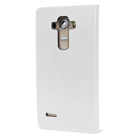 Olixar Leather-Style LG G4 Wallet Stand Case - White