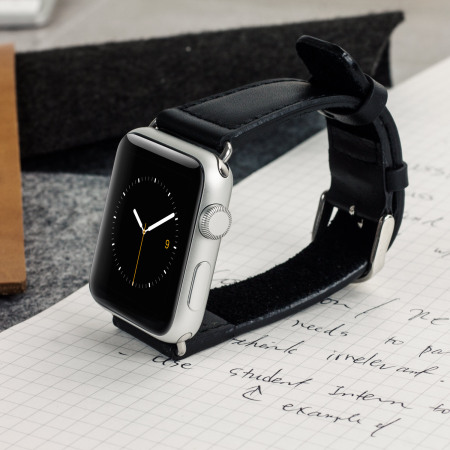 Chicago 42mm Apple Watch 2 / 1 Genuine Leather Strap - Black