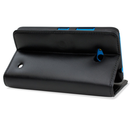 Olixar Premium Genuine Leather Microsoft Lumia 640 Wallet Case - Black