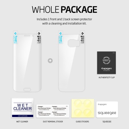 Spigen Full Body Samsung Galaxy S6 Edge Curved Screen Protector Pack